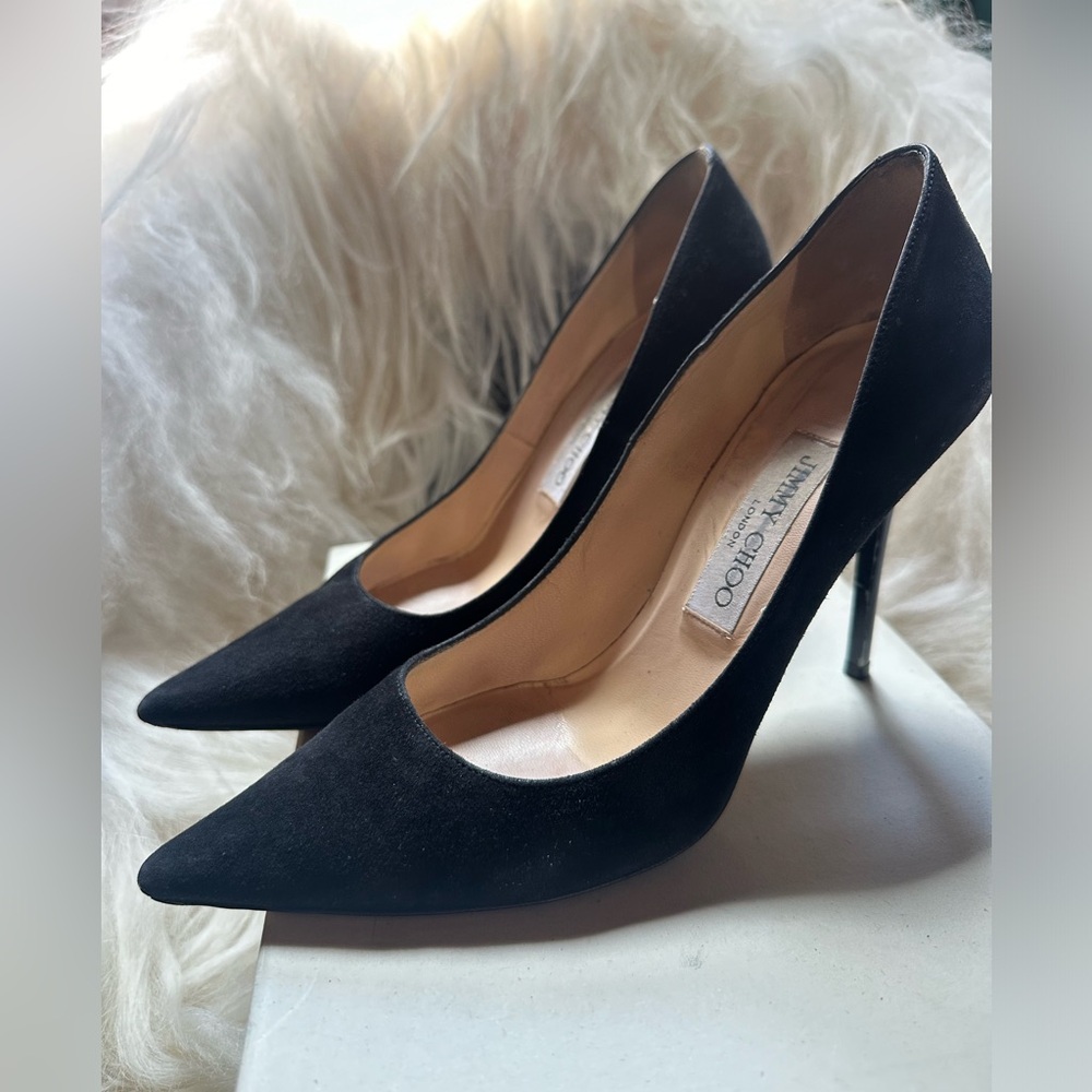 Jimmy Choo Abel Suede Black Pumps 37